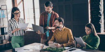 group of professionals working